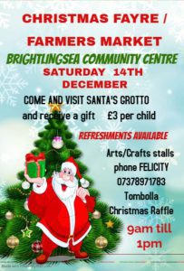 Brightlingsea Christmas Fayre Santa's Grotto and arts stalls