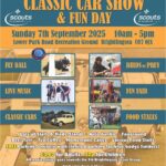 Classic Car Show & Fun Day 2025 Poster – Brightlingsea Scouts Event