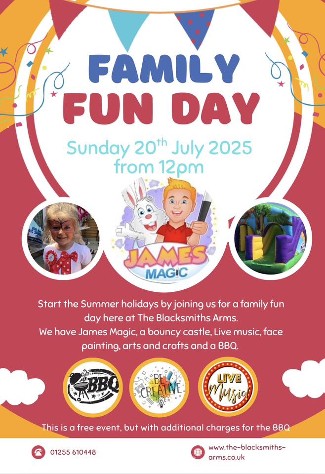 π Family Fun Day β The Blacksmiths Arms, Essex 1 π Family Fun Day β The Blacksmiths Arms, Essex