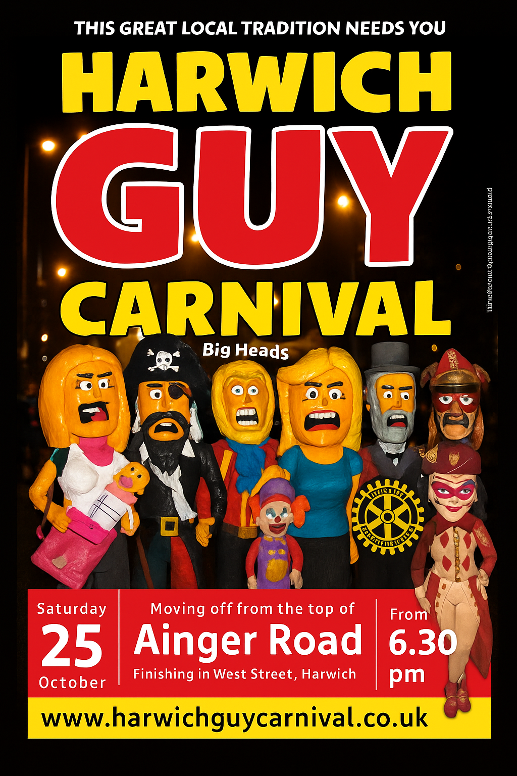 🎭 Harwich Guy Carnival 2025 – Satire, Big Heads & Brilliant Floats!