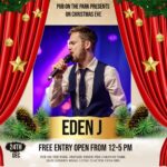 Event poster for Pub on the Park Christmas Eve celebration.